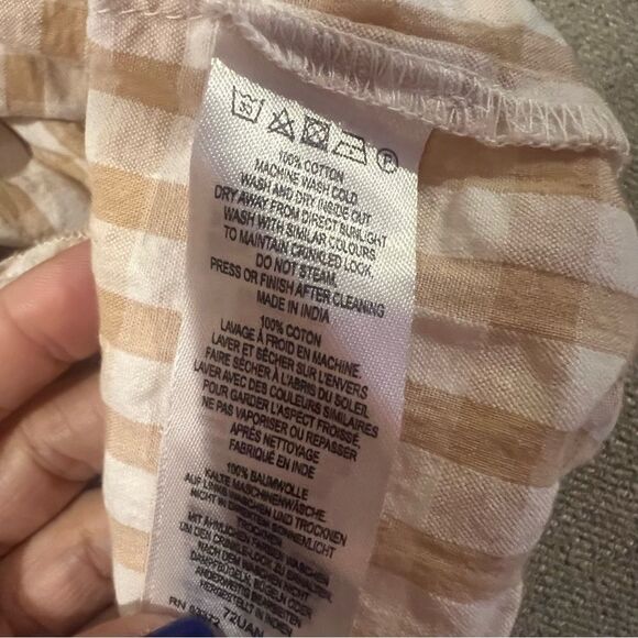 NWT women's French connection Flippa Poplin Gingham off the shoulder size small - Picture 6 of 6